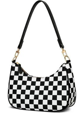 〽️Women Black White Cute Hobo Retro Shopping Clutch Tote Shoulder Purse Handbags